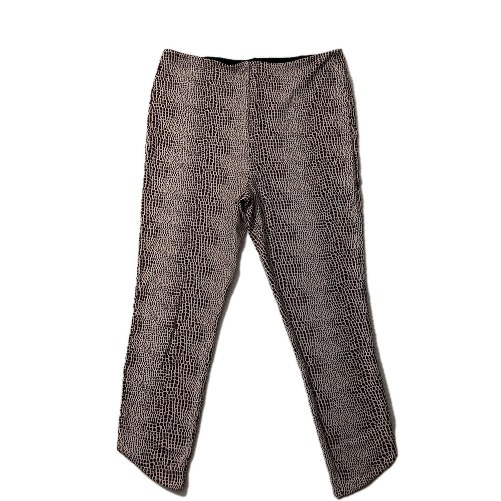 Lysse New York Women's XL Animal Print Capri Cropped Leggings Brown